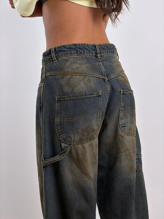 Jeans scuro sabbiato marrone GB071