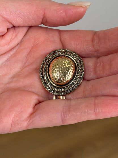 Orecchini tondi oro antico e Swarovski