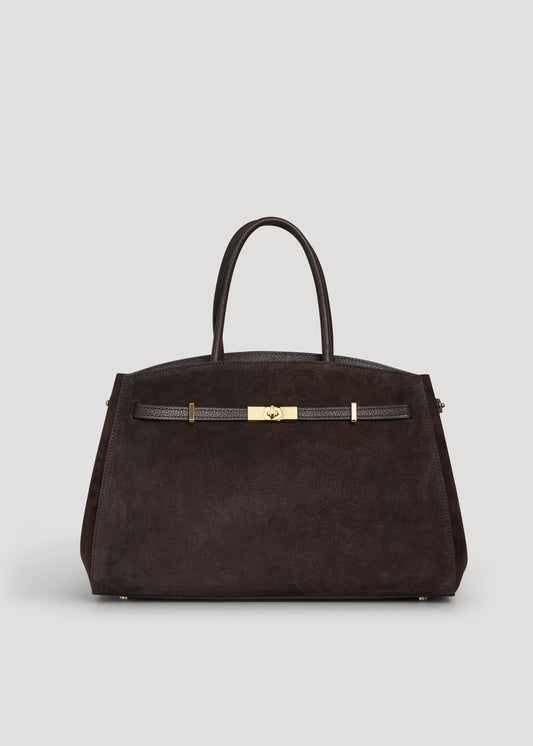 Borsa Driade in Camoscio e Pelle Testa di moro