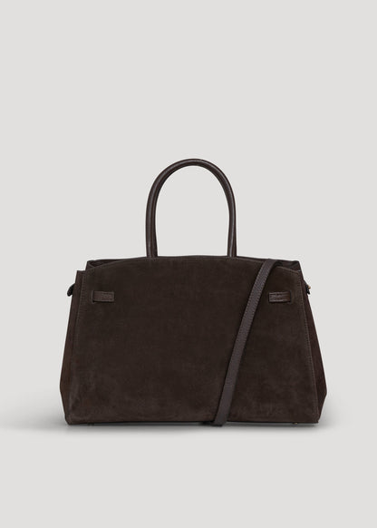 Borsa Driade in Camoscio e Pelle Testa di moro