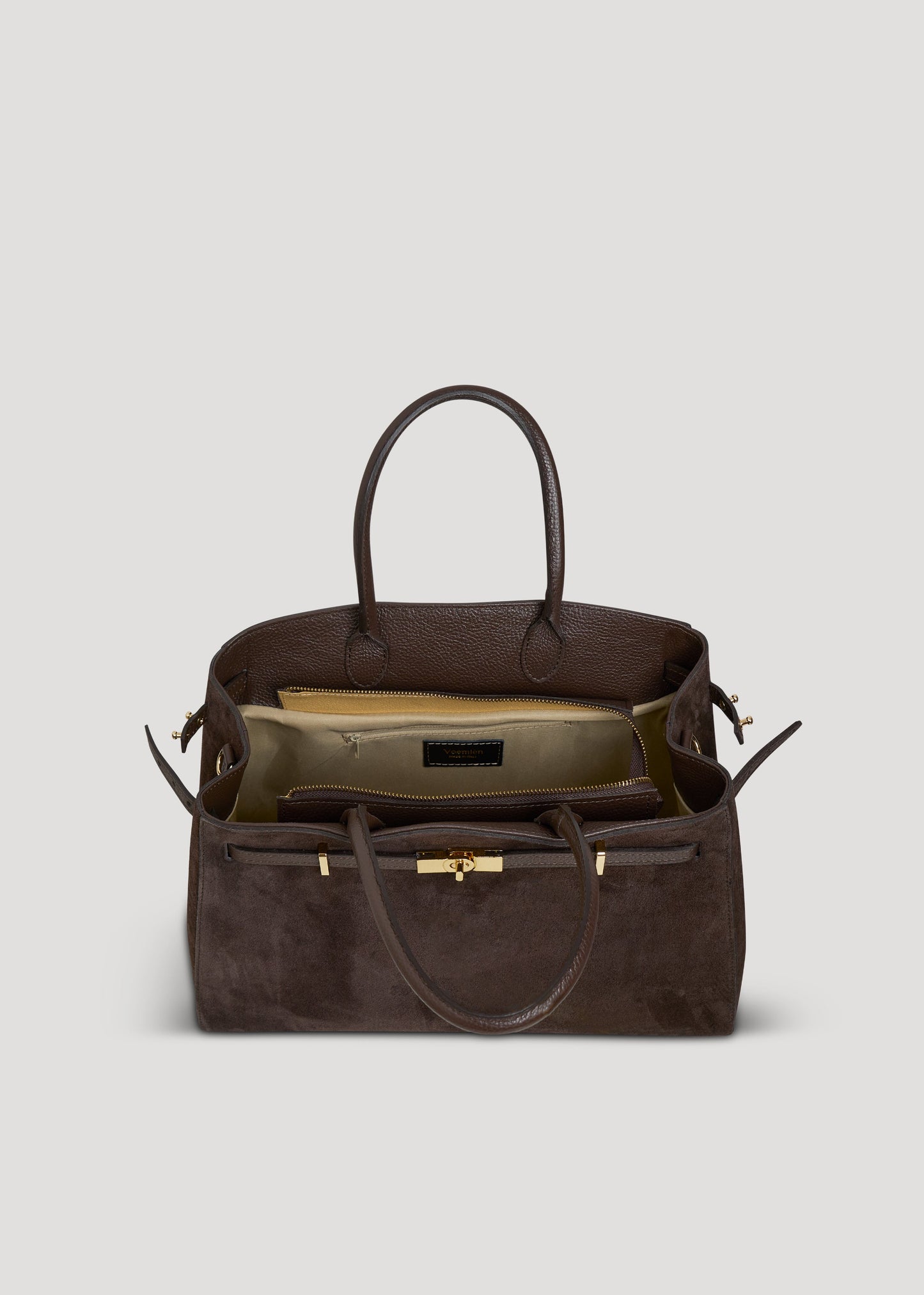 Borsa Driade in Camoscio e Pelle Testa di moro