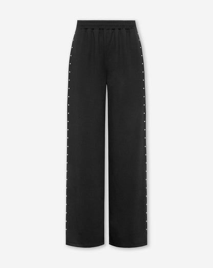 MAUDY STUDDED COMFY PANTS TALL ZWART