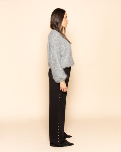 MAUDY STUDDED COMFY PANTS PETITE ZWART