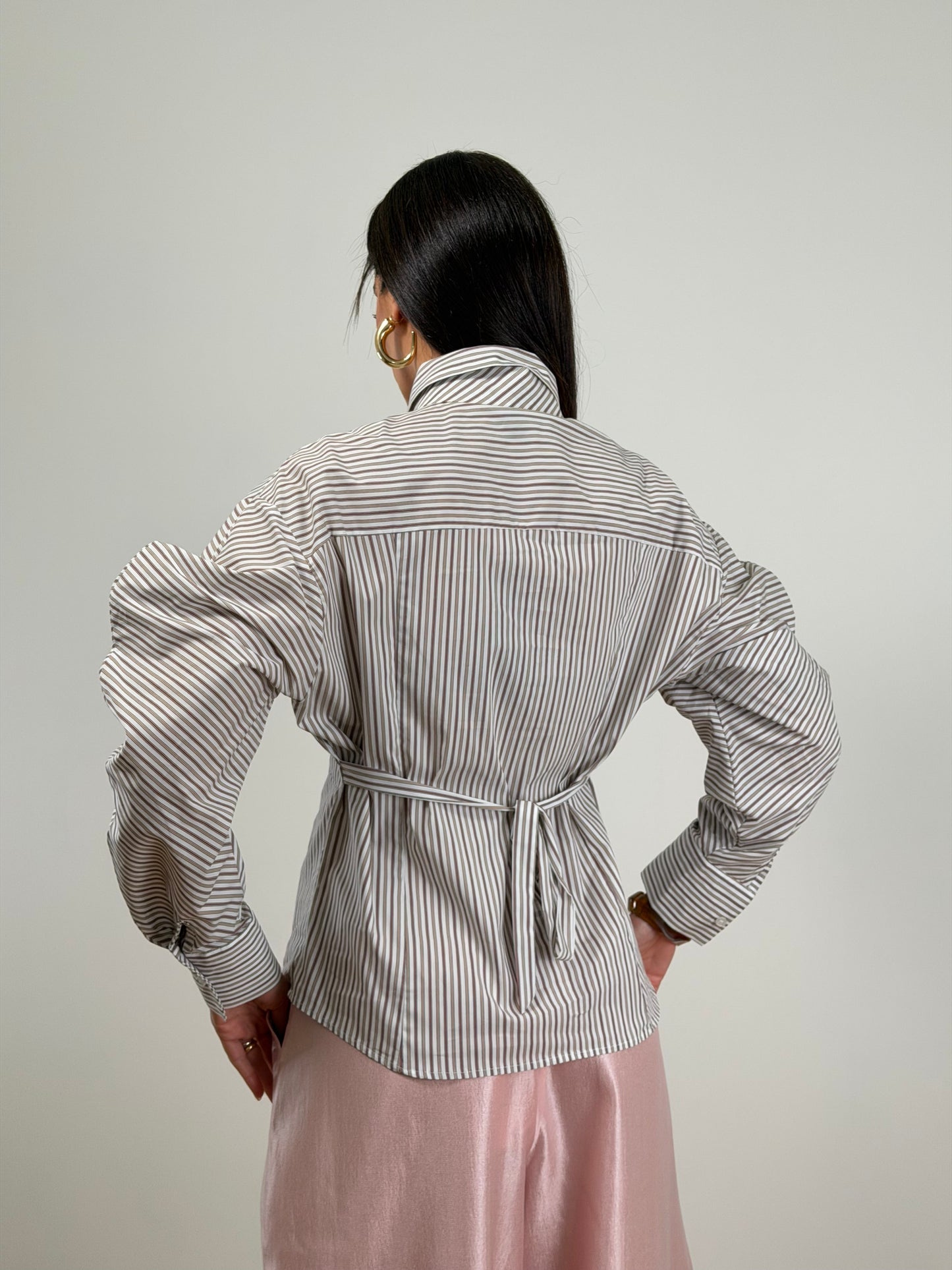 Camicia just west righe rosa 12614C