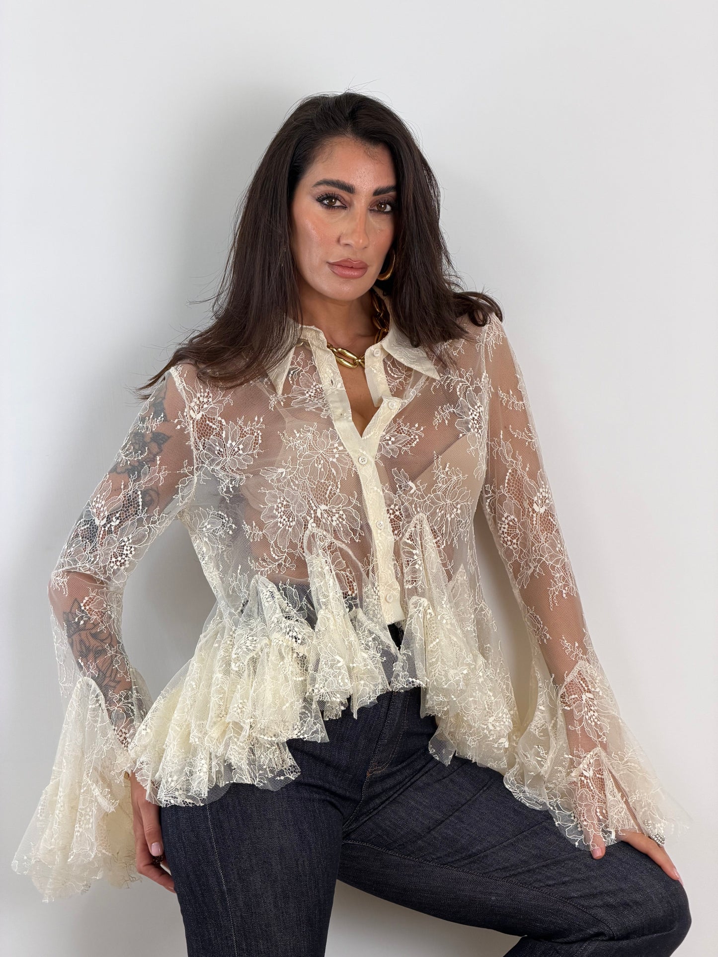 Camicia Romantic Avorio Y01