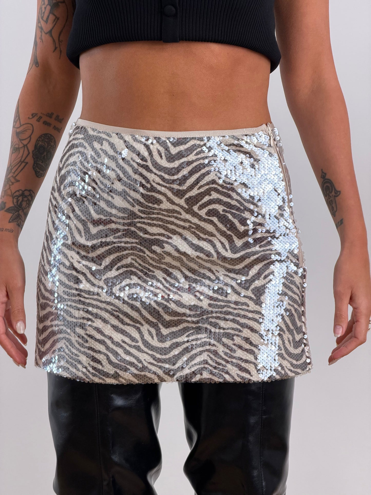 Gonna paillettes zebrata H4572