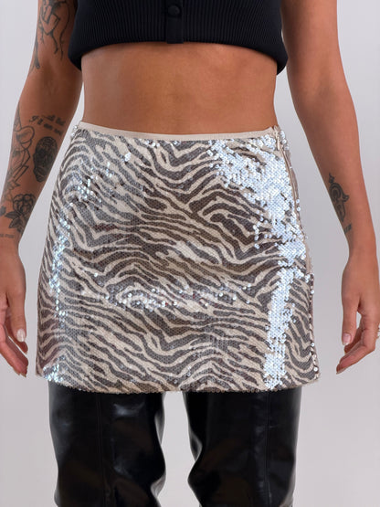 Gonna paillettes zebrata H4572