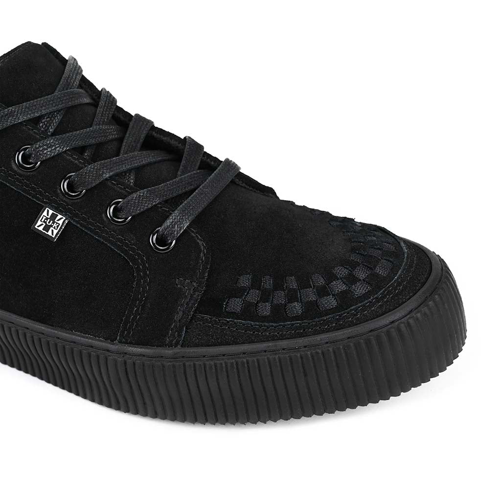 Ribbed Sole Sneaker Black Suede