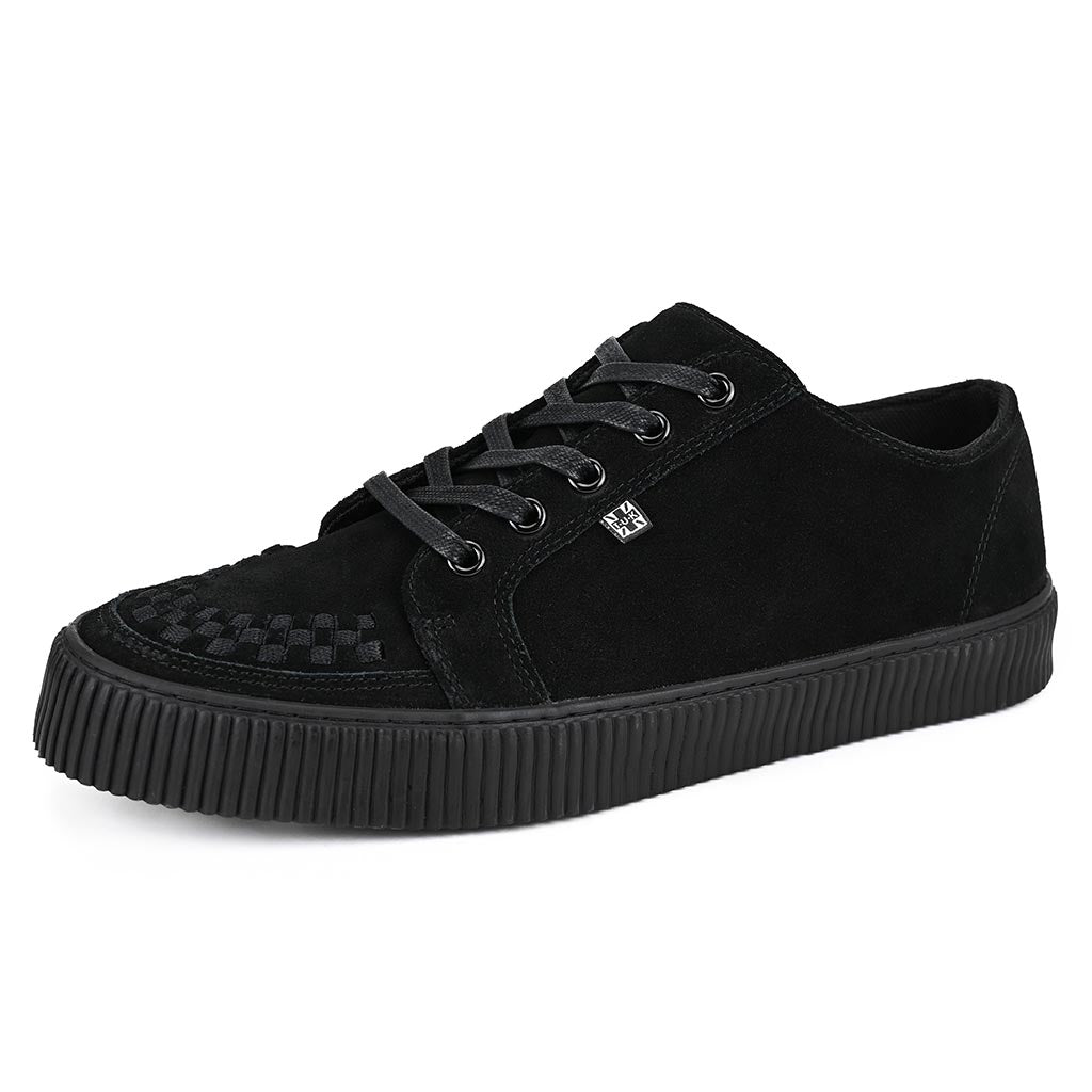Ribbed Sole Sneaker Black Suede
