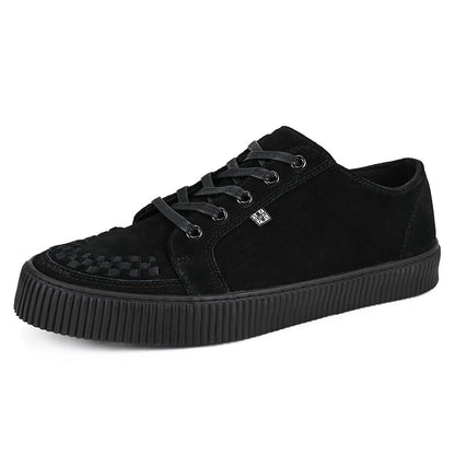 Ribbed Sole Sneaker Black Suede