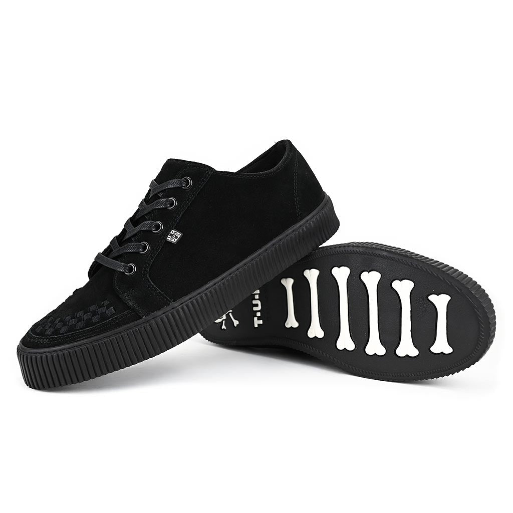 Ribbed Sole Sneaker Black Suede