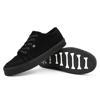 Ribbed Sole Sneaker Black Suede
