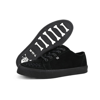 Ribbed Sole Sneaker Black Suede