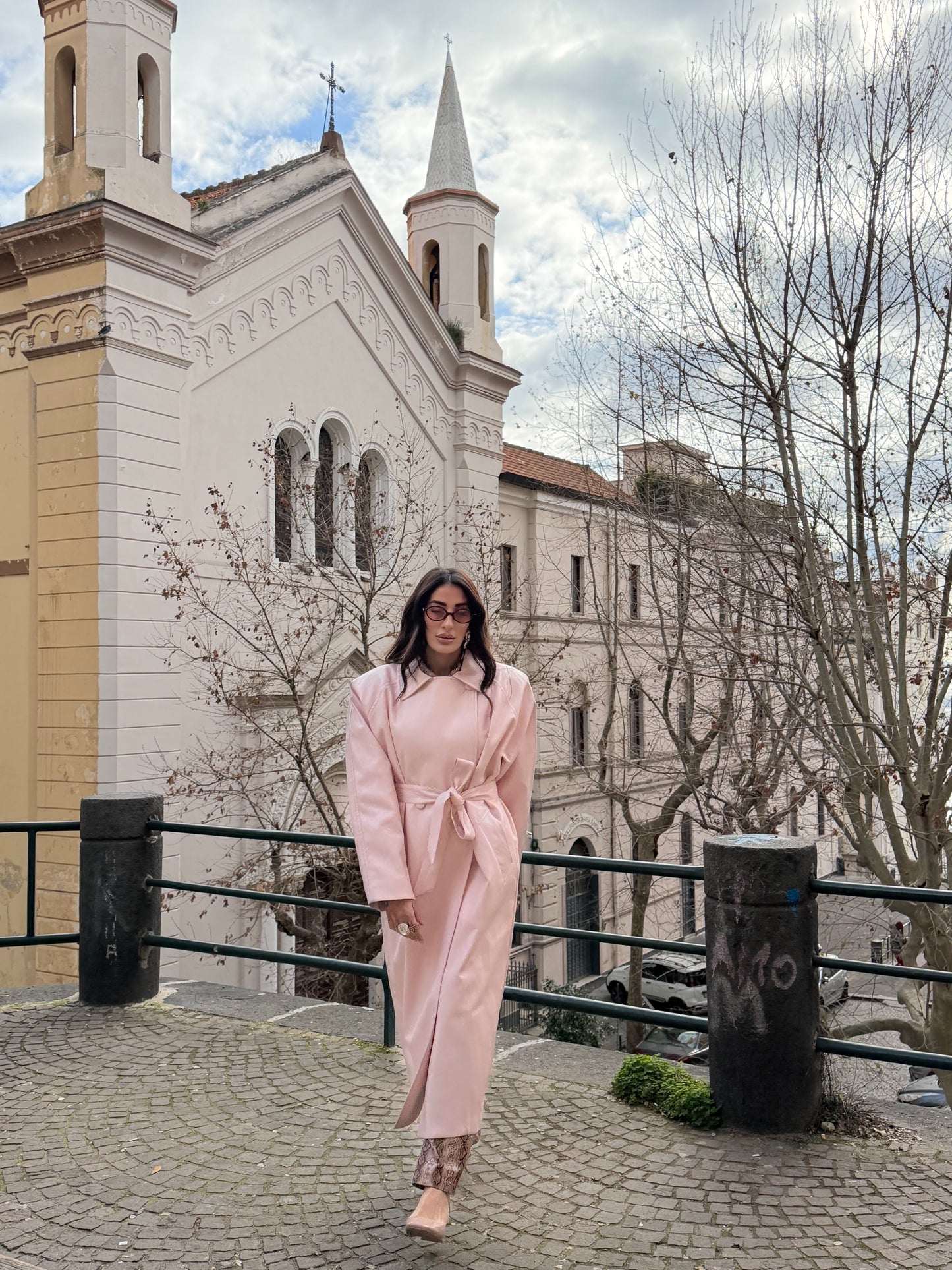 Trench ecopelle rosa Lumina LD5066
