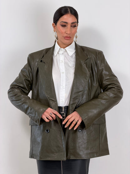 Blazer ecopelle verde w48510