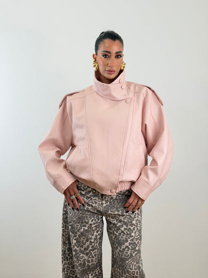 Jacket ecopelle rosa W5009
