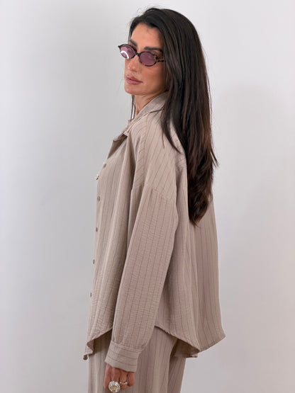 Coordinato beige gessato 25003