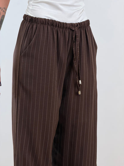 Coordinato marrone gessato 25003