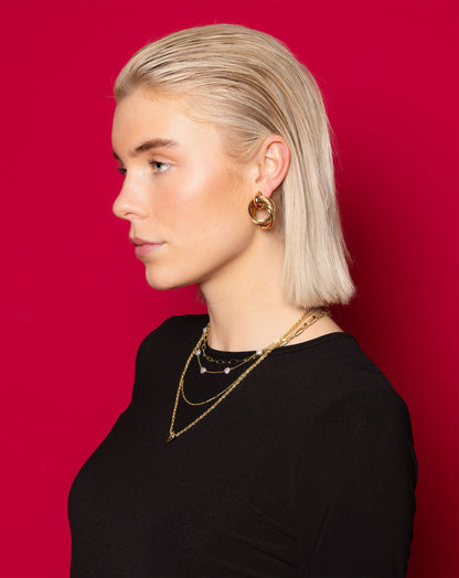DOUBLE LAYER  HOOP EARRINGS