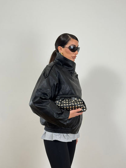 Giubbino ECOPELLE VIRALE NERO 8822k