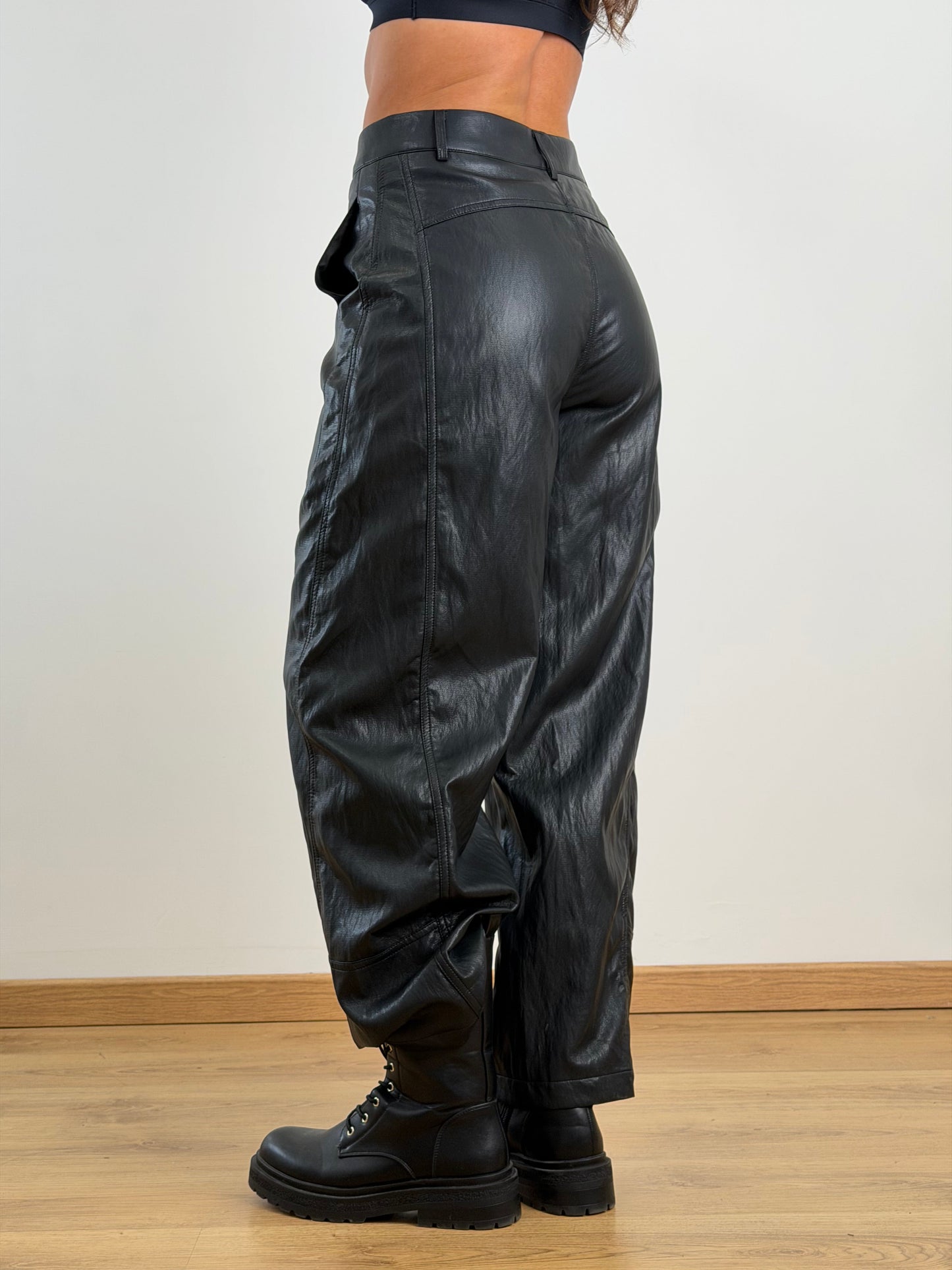 Coordinato ecopelle nero 5598/5592