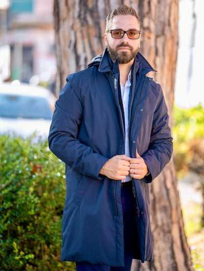 Giacca Impermeabile Uomo Blu Navy