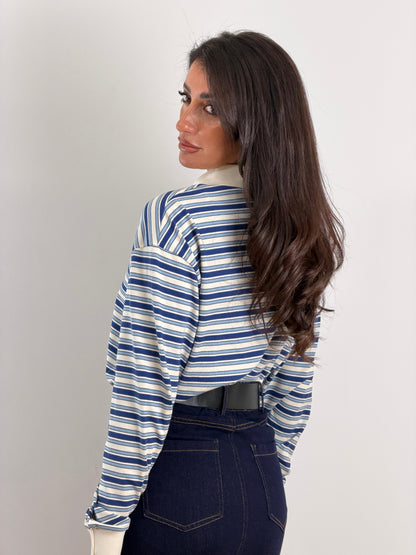 Maglia polo righe blu/azzurro 3636