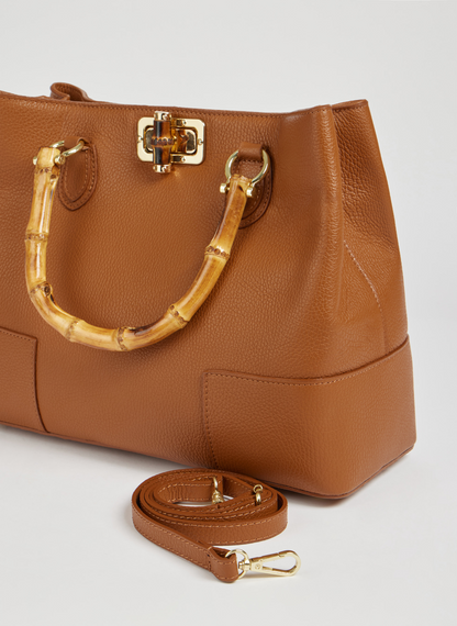 Borsa Bamboo Babe in pelle Dollaro Cuoio