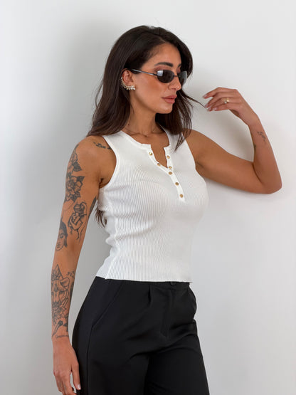 Canotta costine white 6868