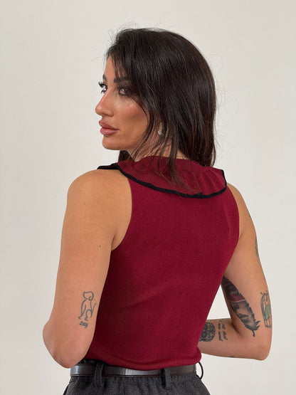 Gilet con colletto e bottoni PL11380