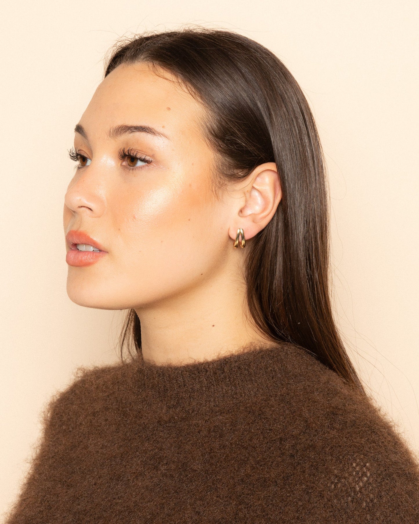 DOUBLE TWIN TEARDROP EARRINGS