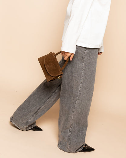 MILOU SUEDE FLAP BAG BRUIN