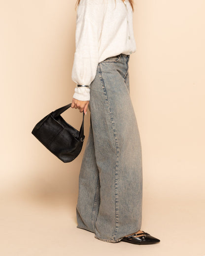 SUZE LEATHER BAG ZWART