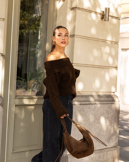 MANOU SUEDE BAG BRUIN