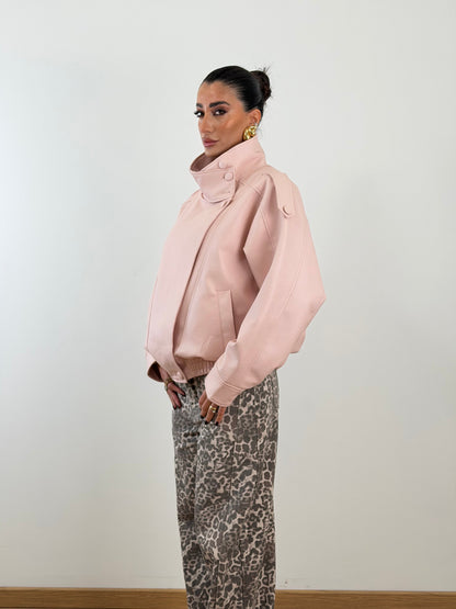 Jacket ecopelle rosa W5009