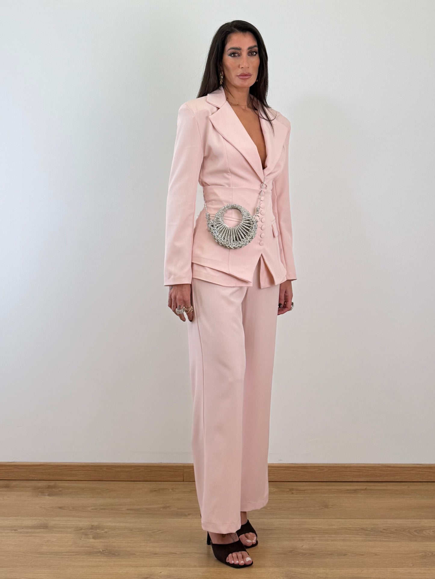 Tailleur corsetto rosa 6865
