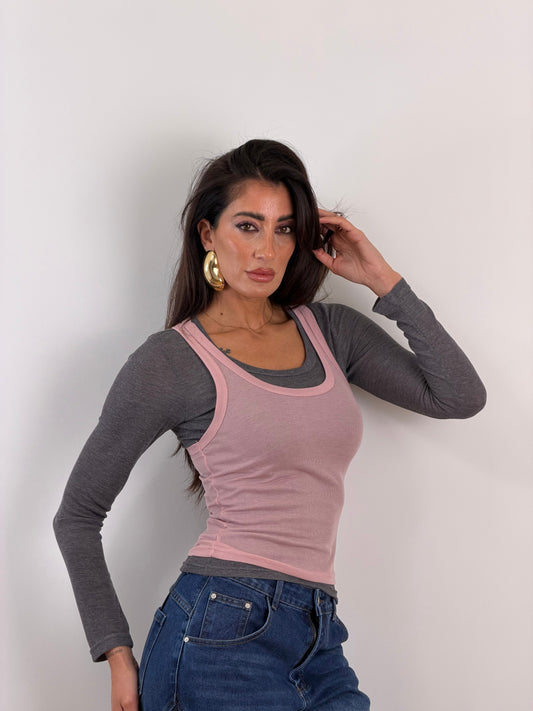 T-shirt layered BICOLOR 45760