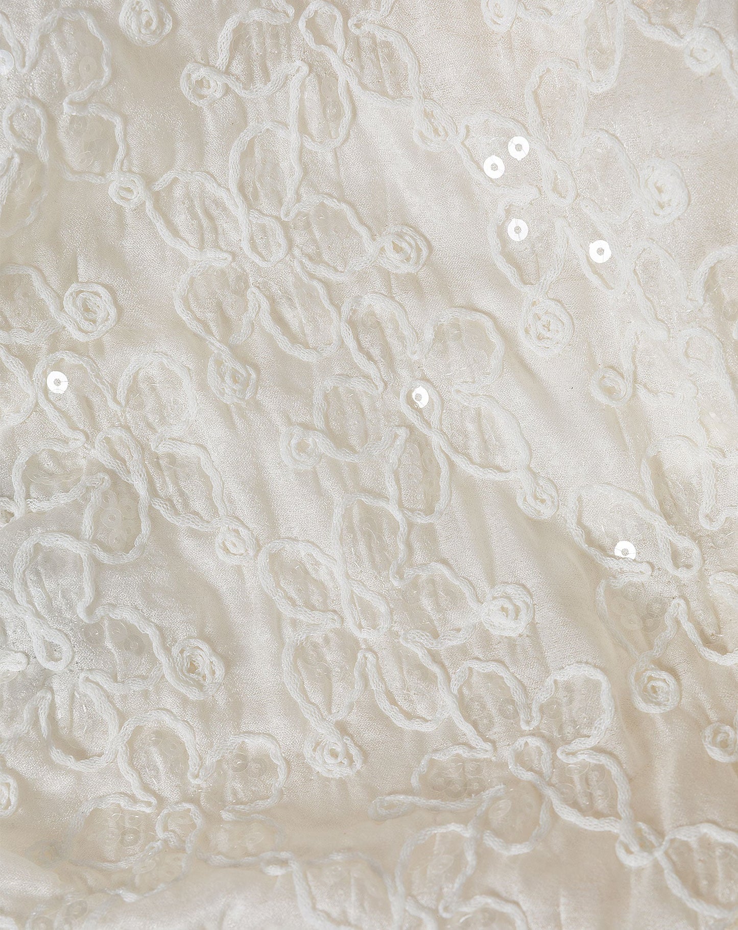 FLOWER SEQUINS BANDEAU TOP CRÈME