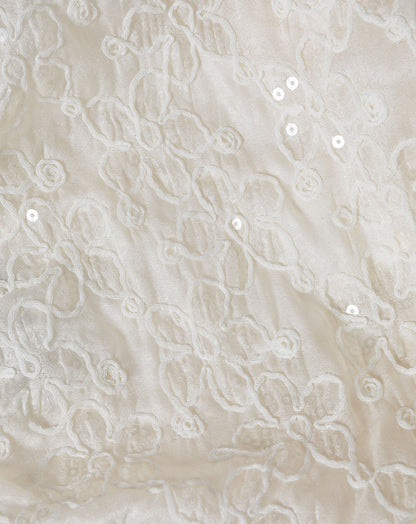 FLOWER SEQUINS BANDEAU TOP CRÈME