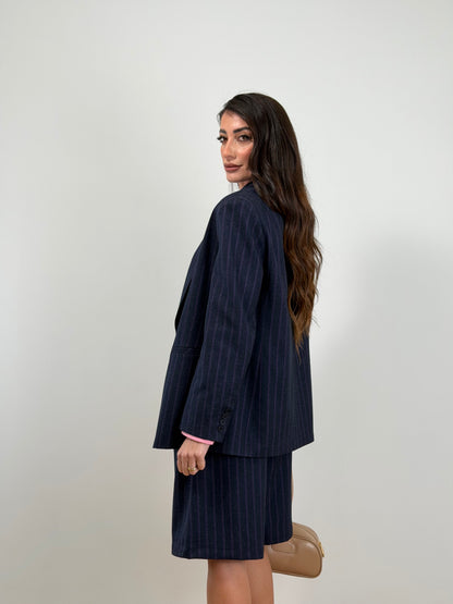 Blazer lumina  blue gessato violet 260042