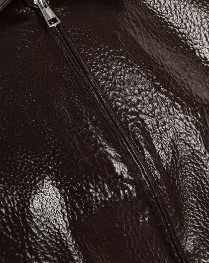 LIZ PU BALLOON JACKET BRUIN
