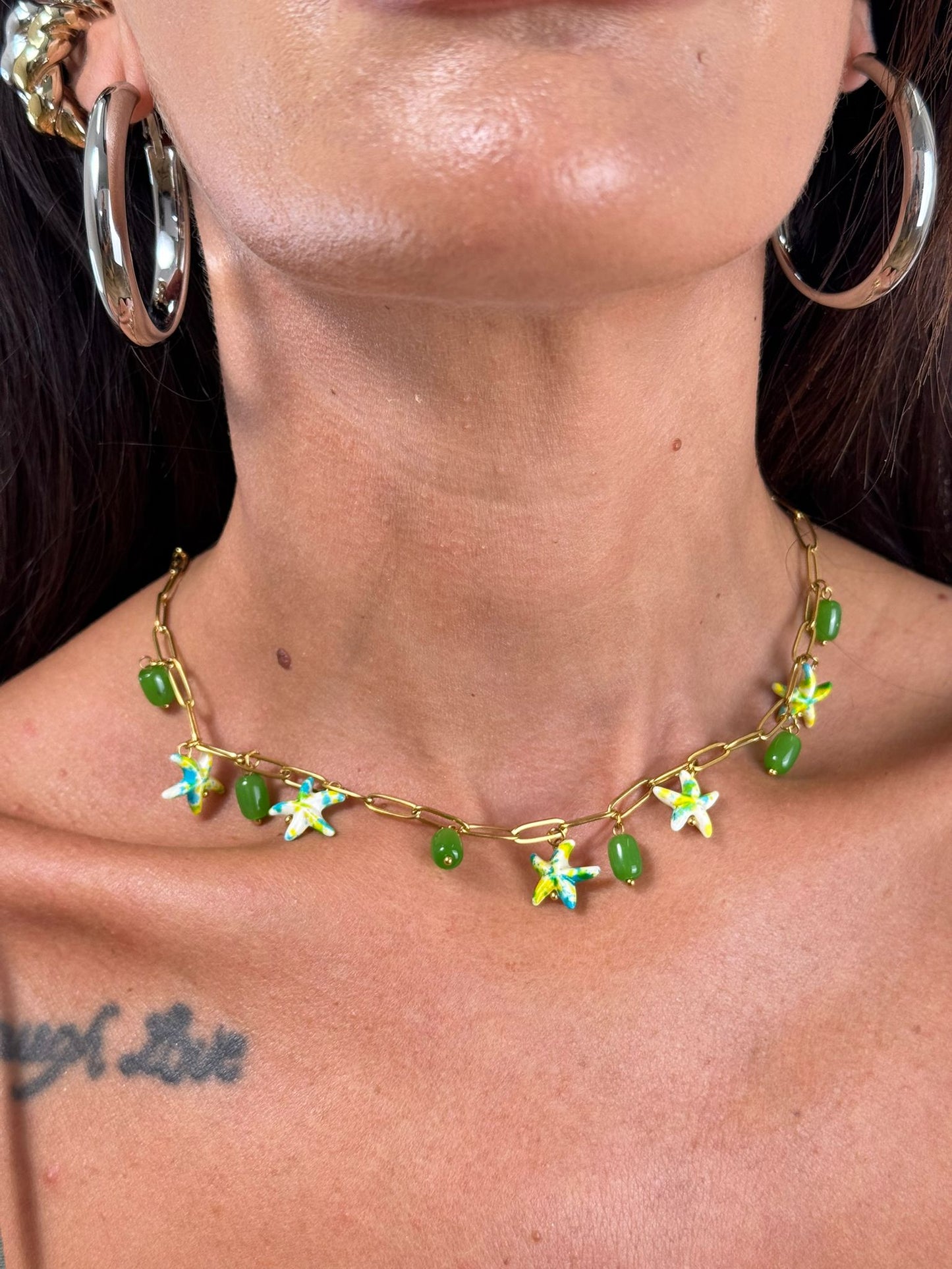 Collana CATENA CON CHARM VARI COLORI