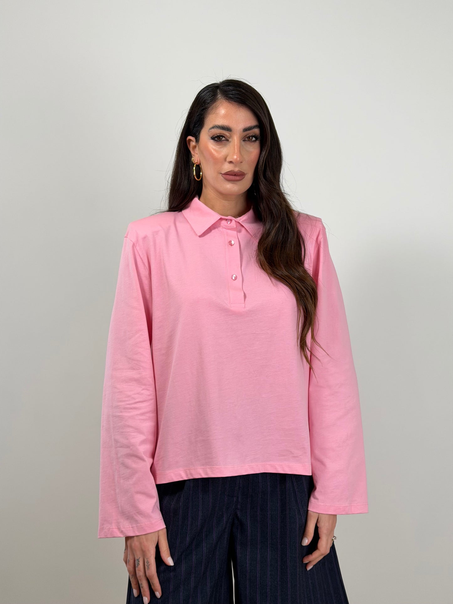 Polo rosa Just West D2615-F