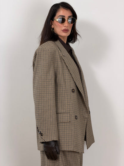 Blazer quadri beige Lumina 260067
