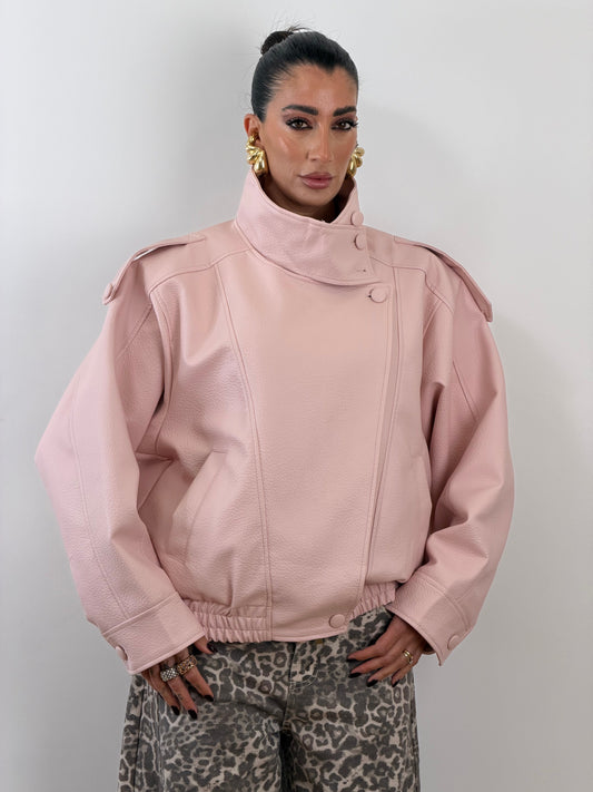 Jacket ecopelle rosa W5009