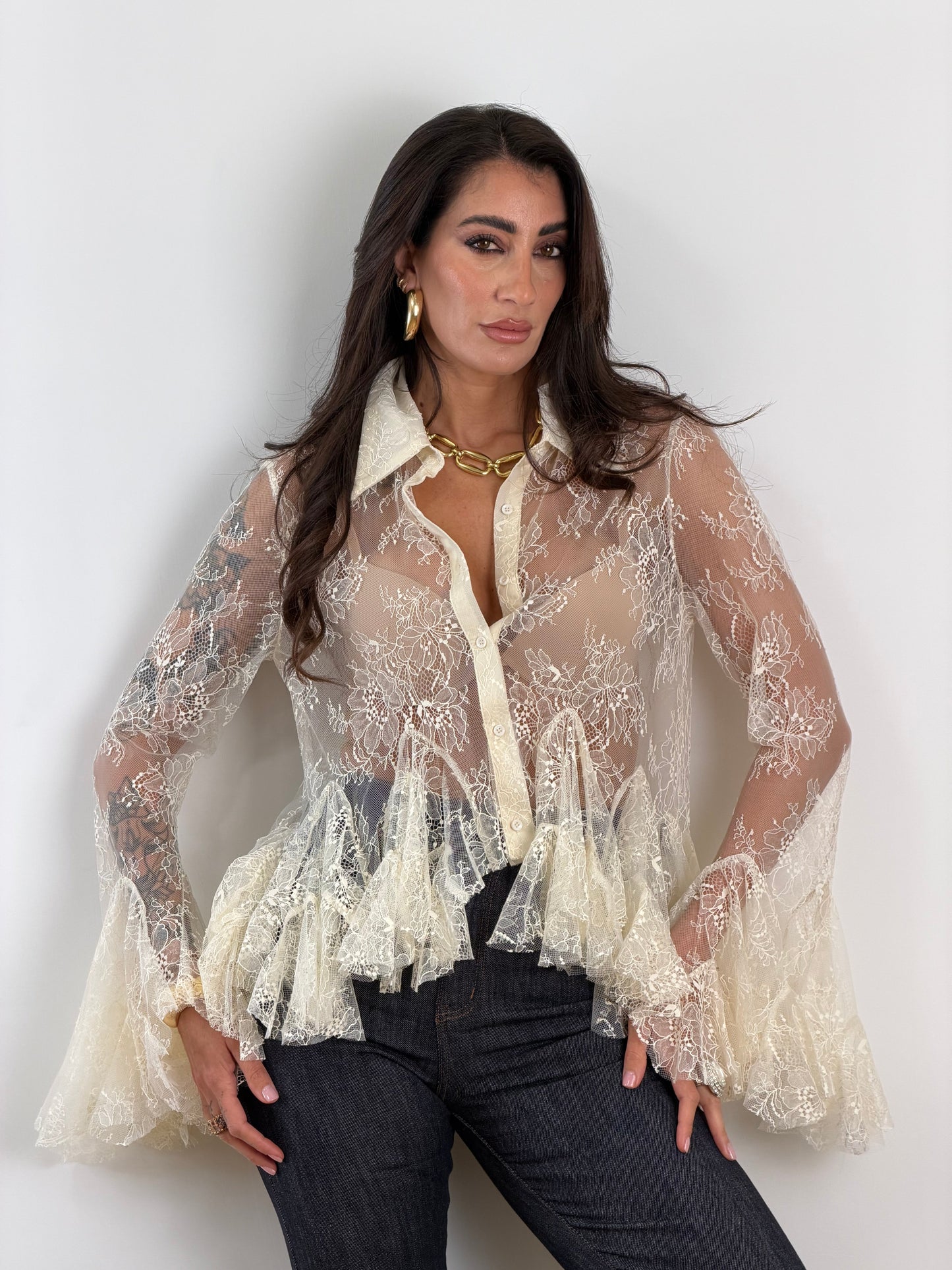 Camicia Romantic Avorio Y01