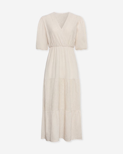 LOIZA FLOWER MOUSSELINE MAXI DRESS ZAND