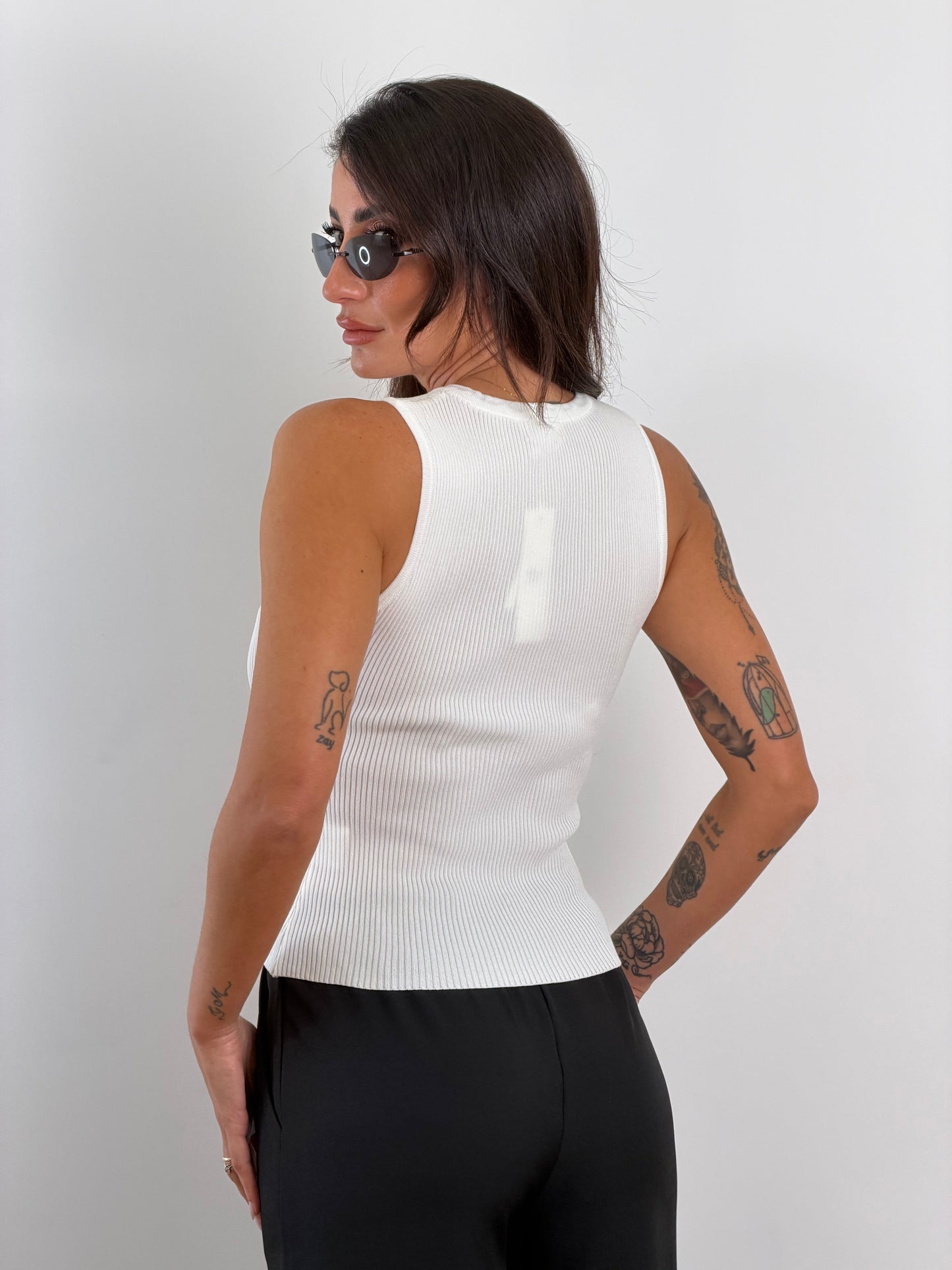 Canotta costine white 6868
