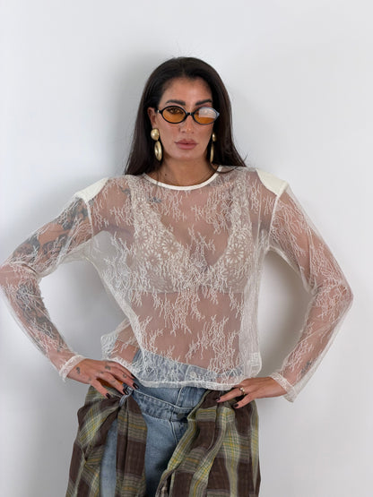 Maglia pizzo white 50319
