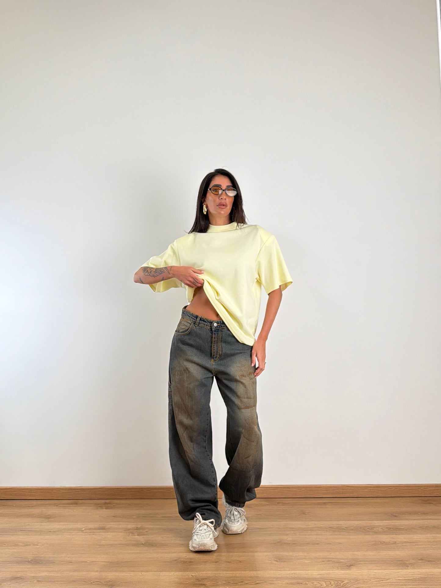Jeans scuro sabbiato marrone GB071